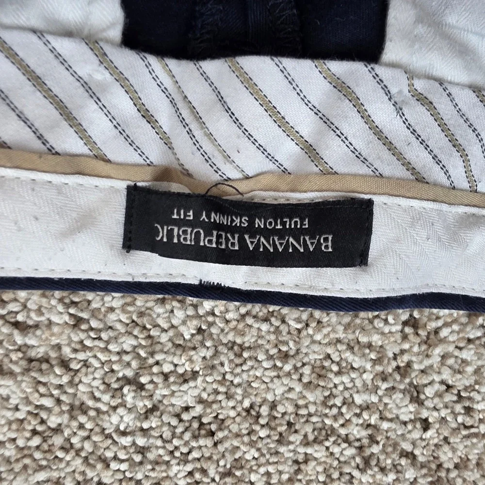 Banana Republic Fulton Skinny Rapid Movement Chino Men 34x30 Blue Outdoor Casual